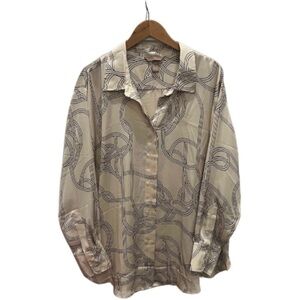 H&M Beige Blouse with Abstract Design